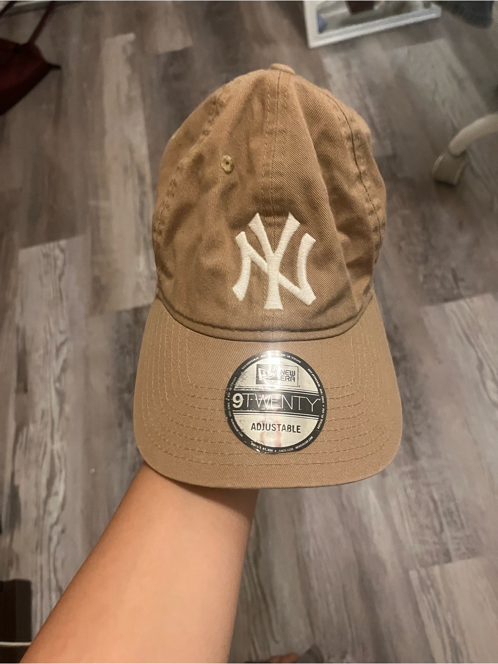 beige new era baseball cap